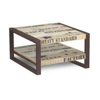 COUCHTISCH Mango 60x60x40 natur bedruckt FACTORY #125 - Braun, Holz (60/60/40cm) - Massivmoebel24