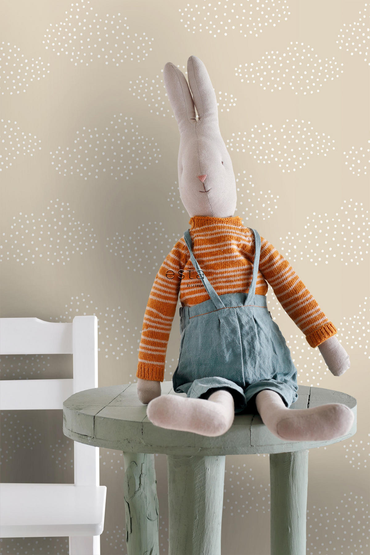 TAPETE kleine Wolken 53 cm x 10.05 m - Beige, Papier (53/0.1cm) - ESTAhome