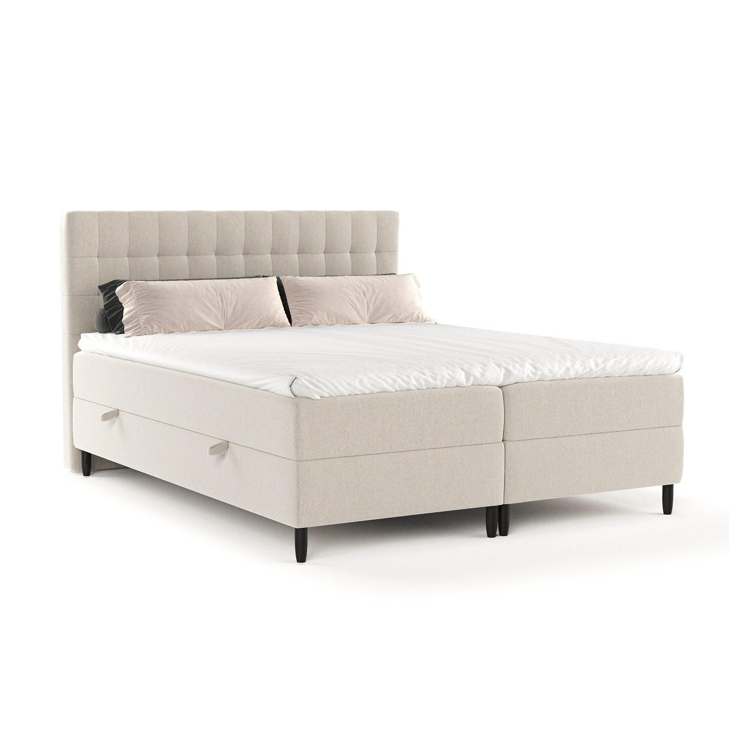 BOXBETT Divine Beige 140/200 cm - Beige/Schwarz, Holz/Holzwerkstoff (140/200cm) - Maison de Reve