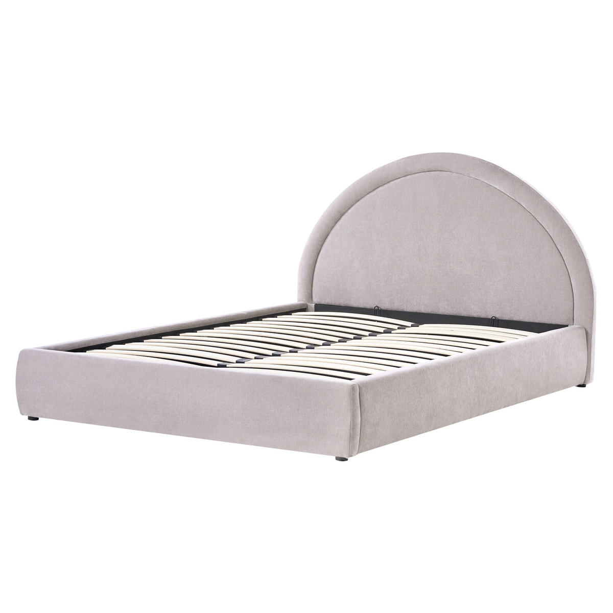 BETT mit Stauraum 160/200 cm Beige Mouzon - Beige/Grau, Textil (160/200cm) - Beliani