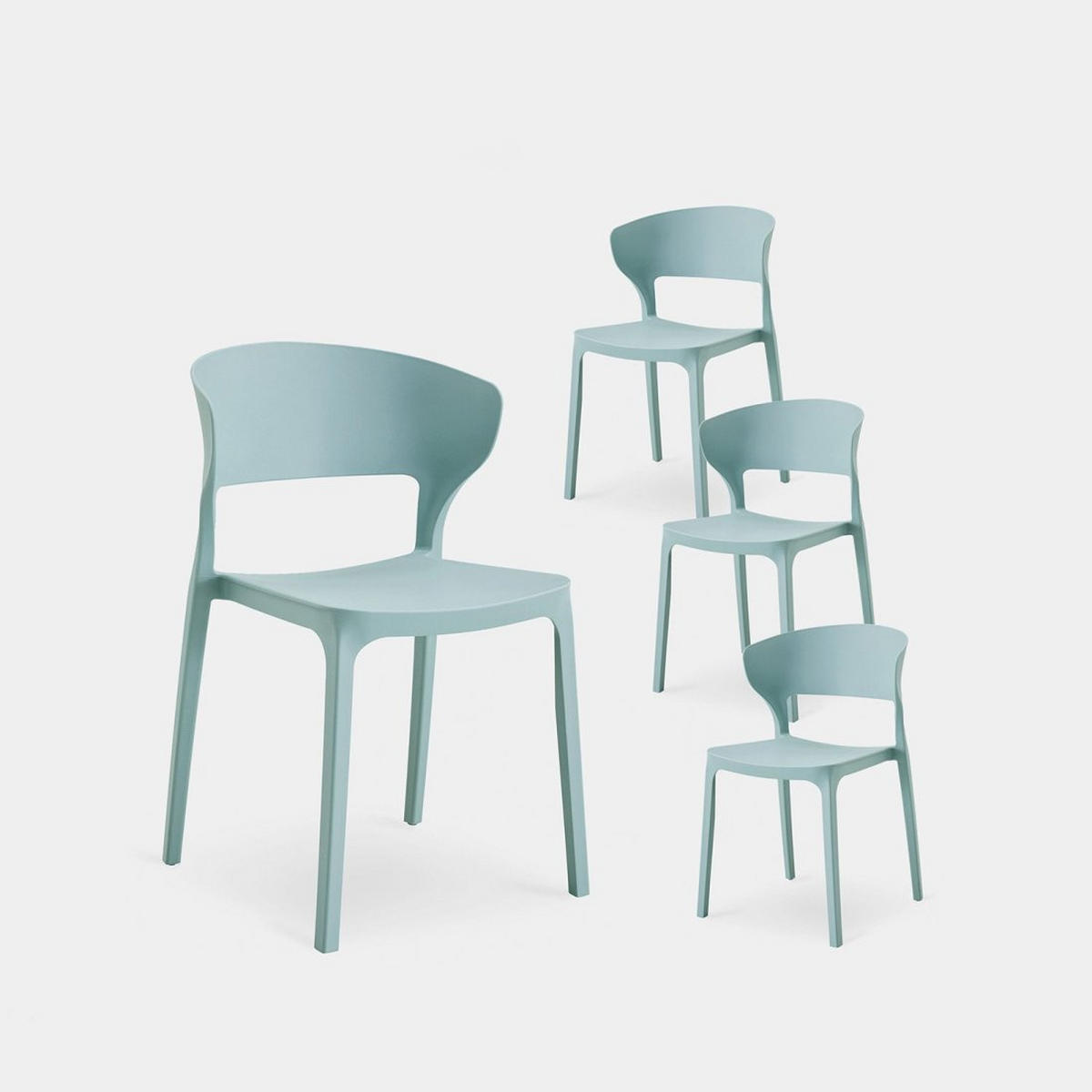 GARTENSTUHL Serin Grün 48 cm x 76 cm 4er-Set - Grün, Kunststoff (48/76/52cm) - Klast Home