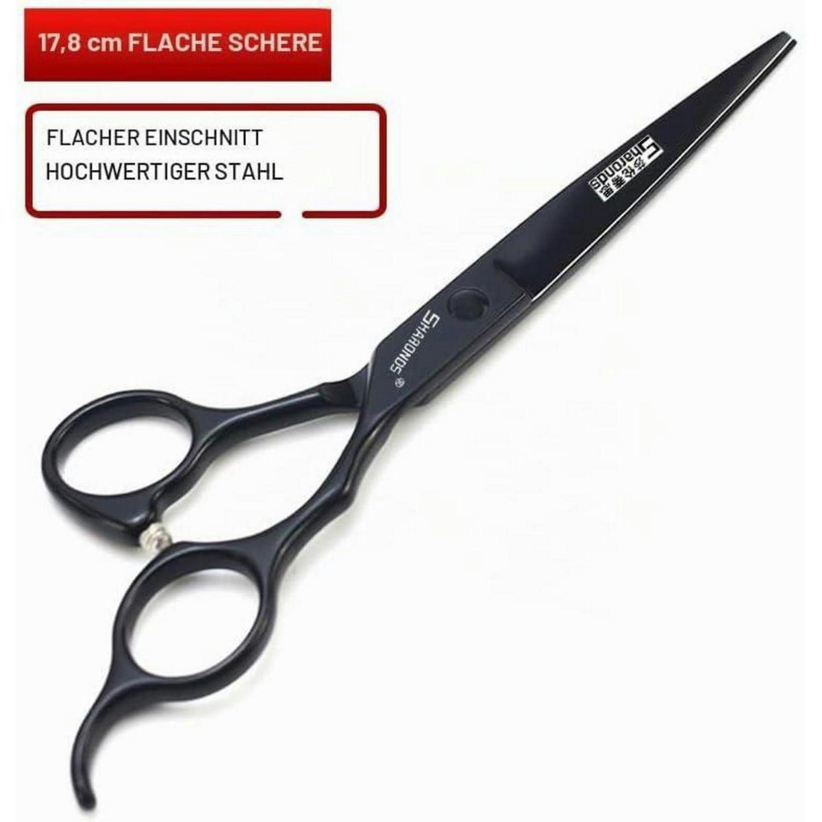 HAARSCHERE Set 7 Zoll Schwarz Edelstahl 2-teiliges Set - Schwarz, Metall (5/1/17.8cm)