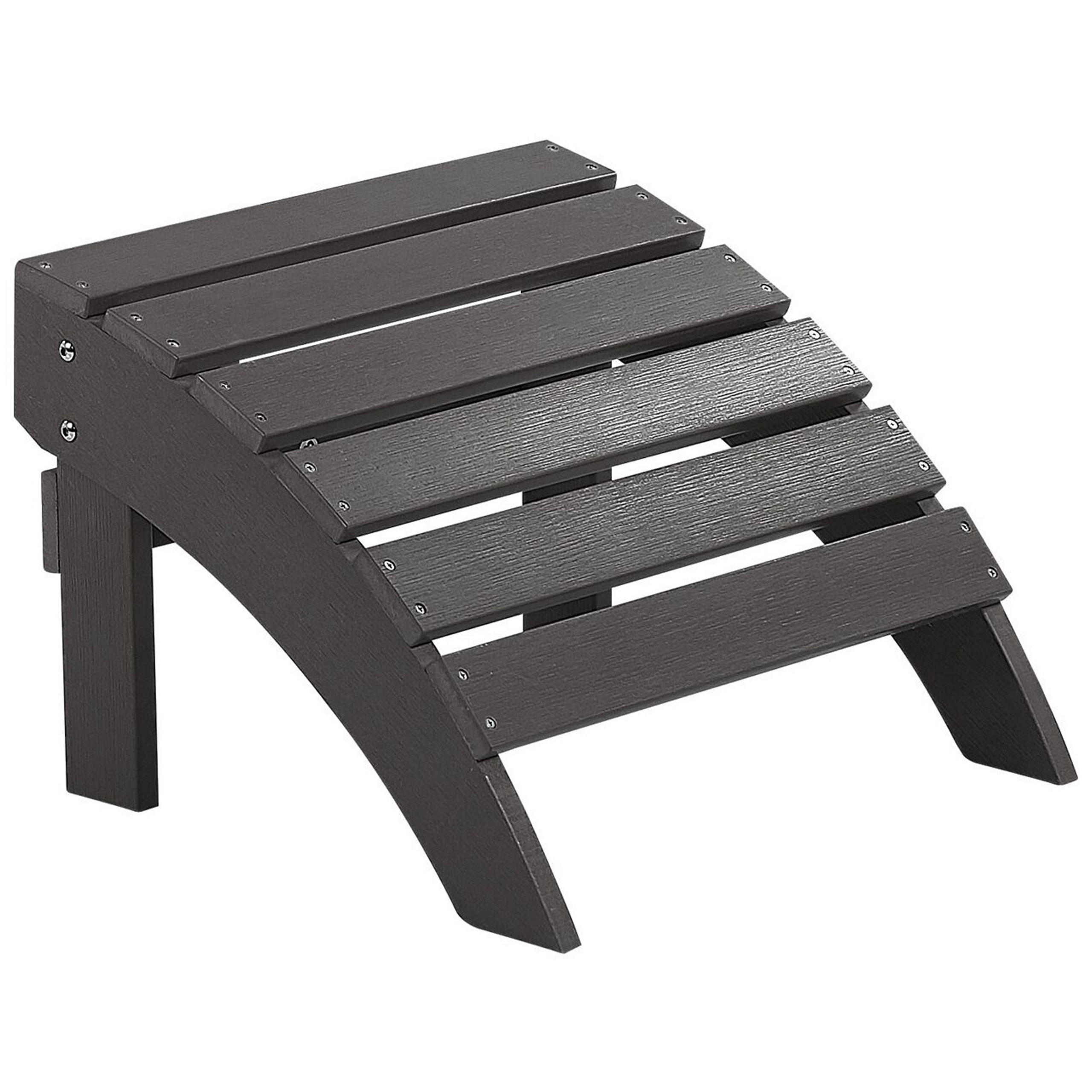 FUSSHOCKER Kunstholz dunkelgrau Adirondack - Grau, Kunststoff (50/34/43cm) - Beliani