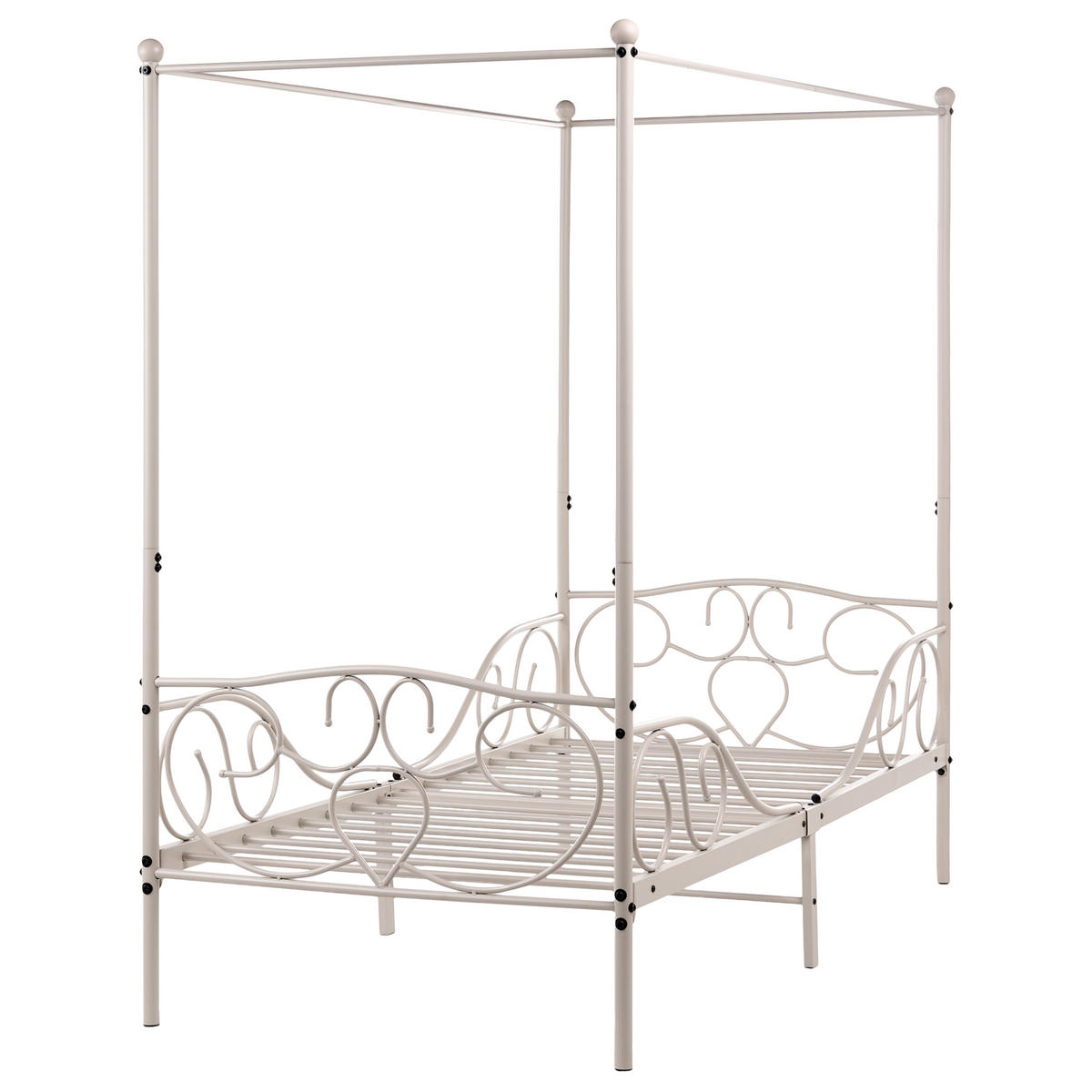 NEBESOVÁ POSTEL Kov 90/200 cm Světle béžová Sormery - béžová, kov (90/200cm) - Beliani