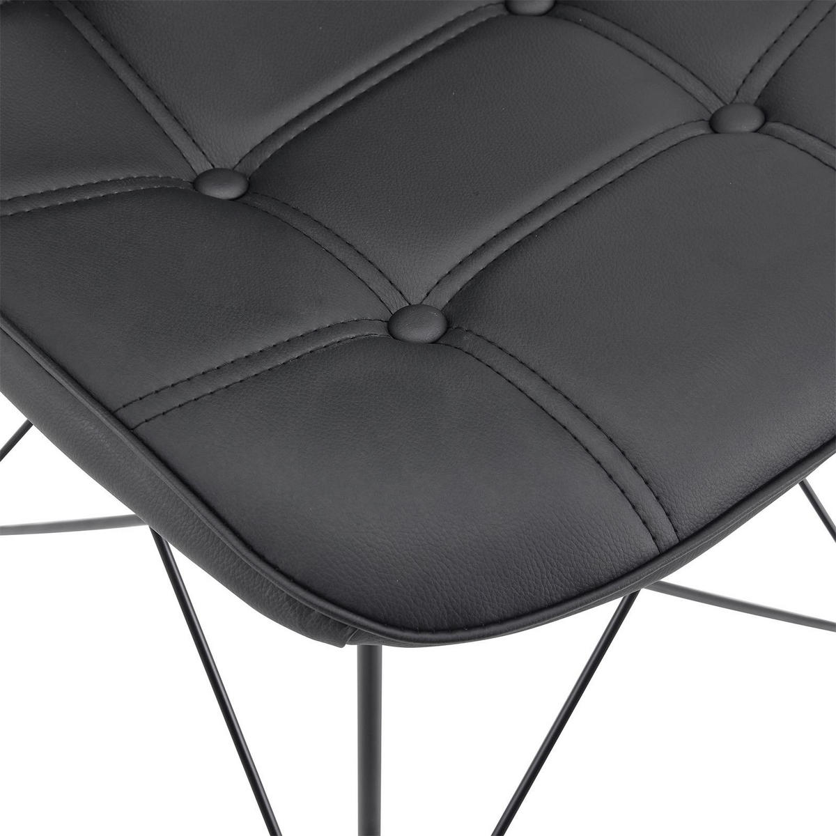 ESSZIMMERSTUHL IMRAN 4ER-SET - Schwarz, Textil (44/84/53cm) - IDIMEX