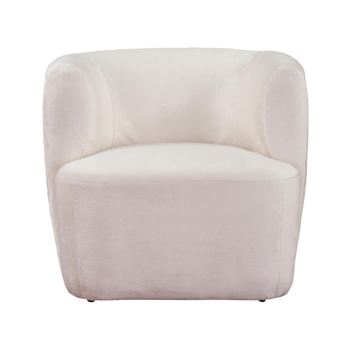 SESSEL MOCHI, Polstersessel Klassisch Loungesessel, Plüsch-Stoff Beige - Beige, Holz/Kunststoff (76/68/76cm) - MASSENO