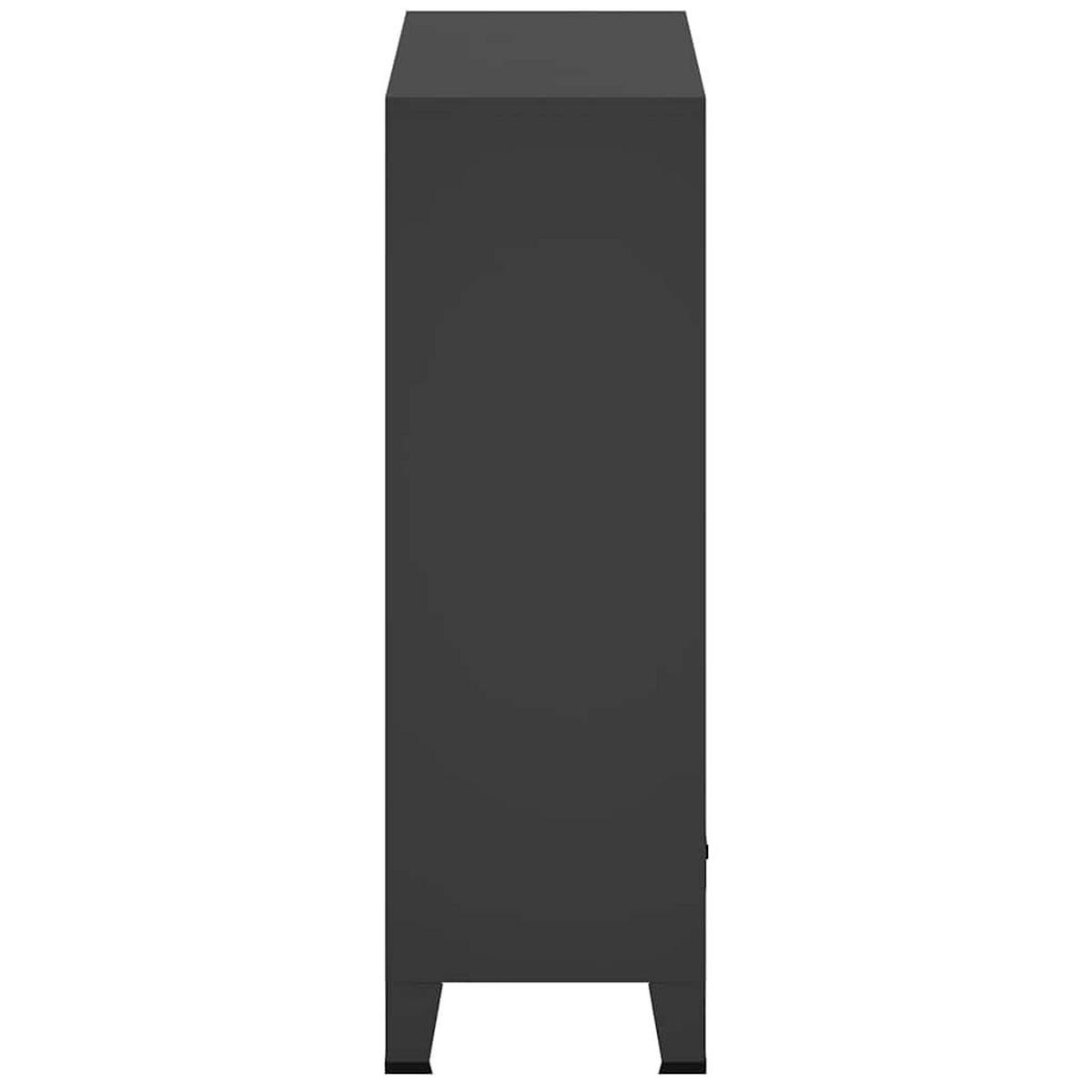 KLEIDERSCHRANK Metall Industrie-Stil 67/35/107 Cm Schwarz - Schwarz, Metall (35/107/67cm) - vidaXL