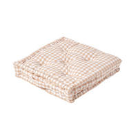 SITZKISSEN beige kariert 50/50/10 cm – Bodenkissen Vichy-Karo - Beige, Textil (50/50/10cm) - Homescapes