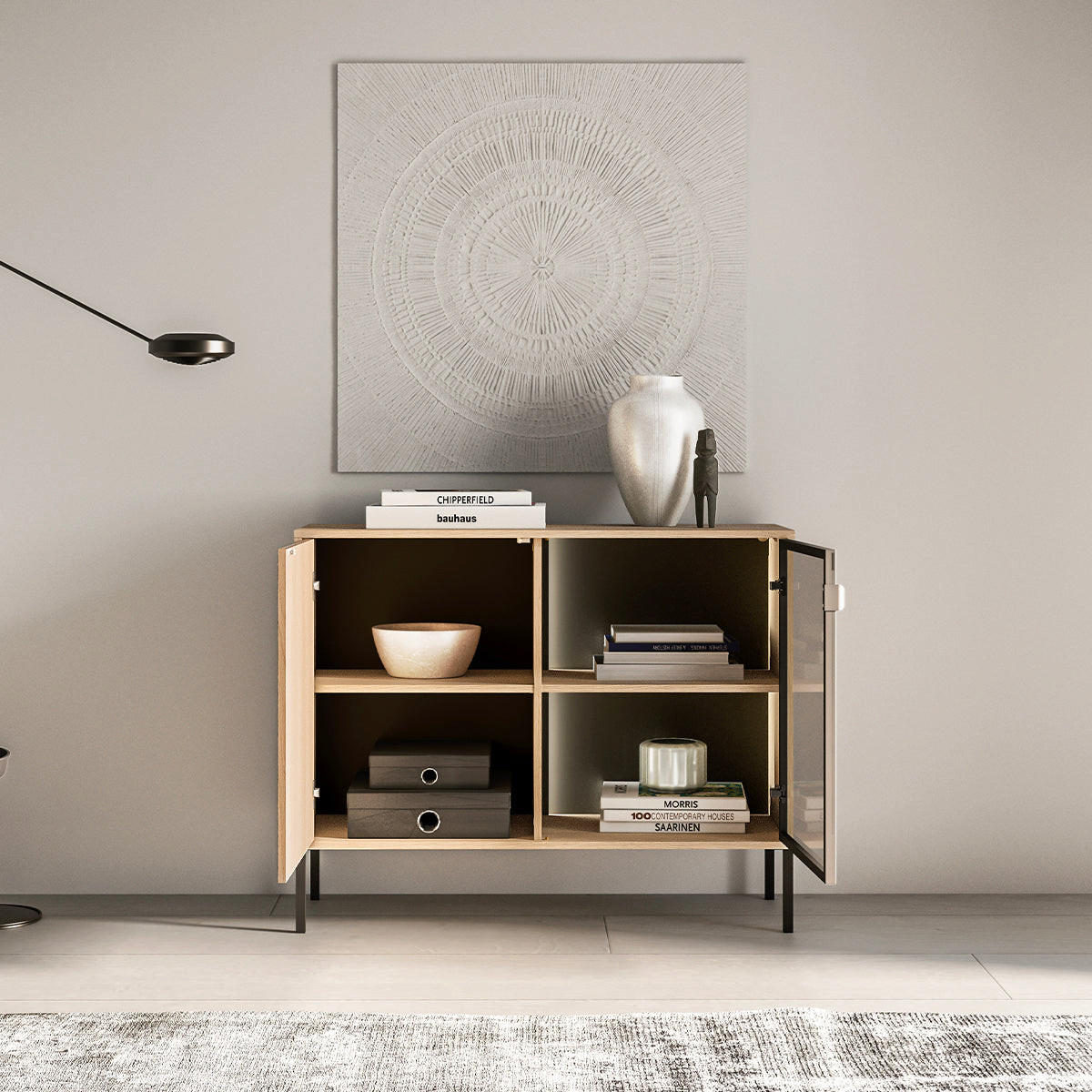 SIDEBOARD Paige Holz und Schwarz - Schwarz, Holzwerkstoff (107/86/40cm) - Petits-meubles