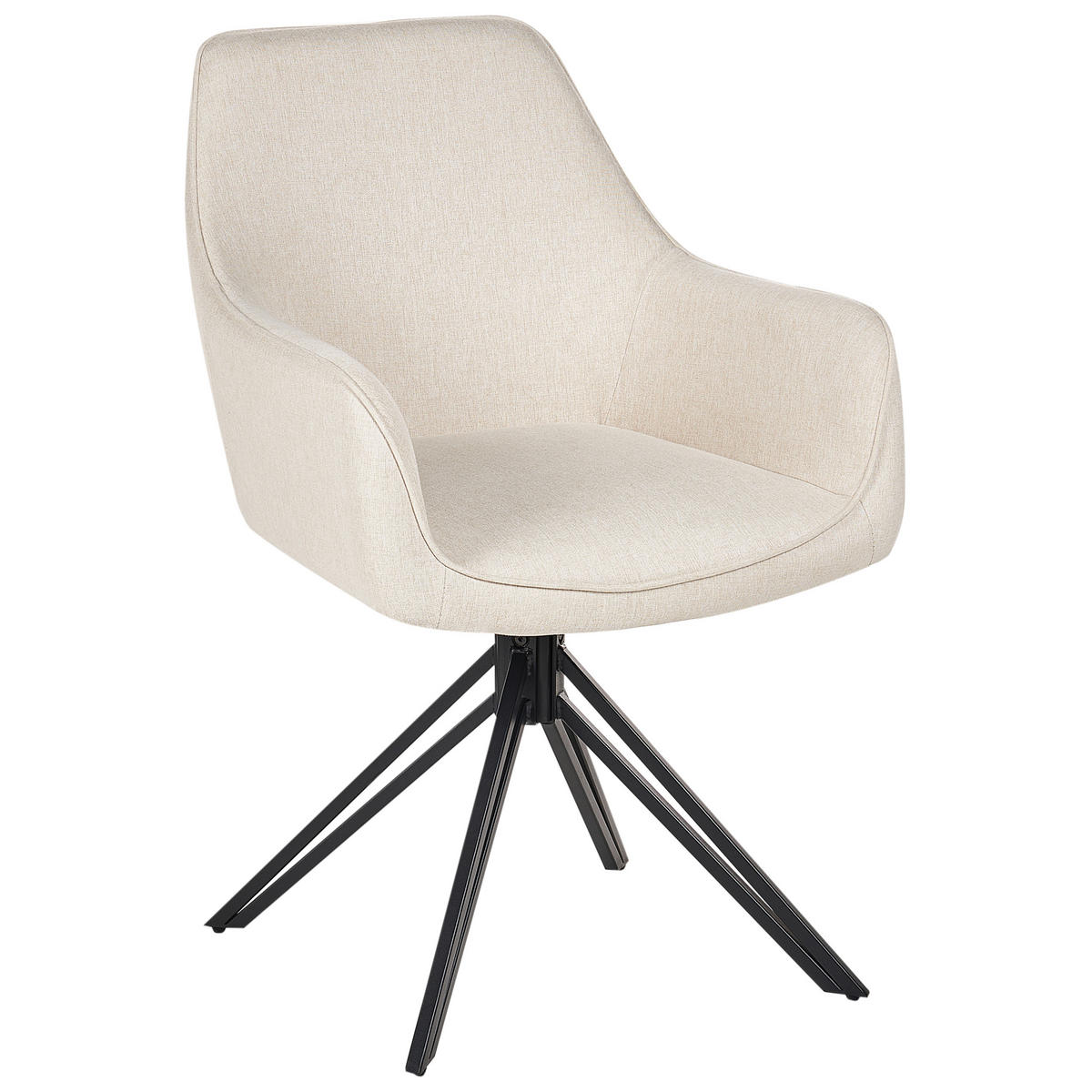 ESSZIMMERSTUHL 2er-Set drehbar Hellbeige Jodar - Beige, Textil (56/83/60cm) - Beliani