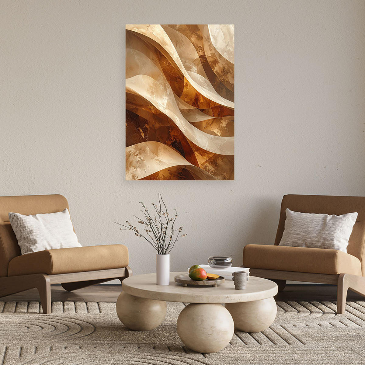 LEINWANDBILD Abstraktion 30x45cm - Beige, Textil (30/45cm) - Feeby