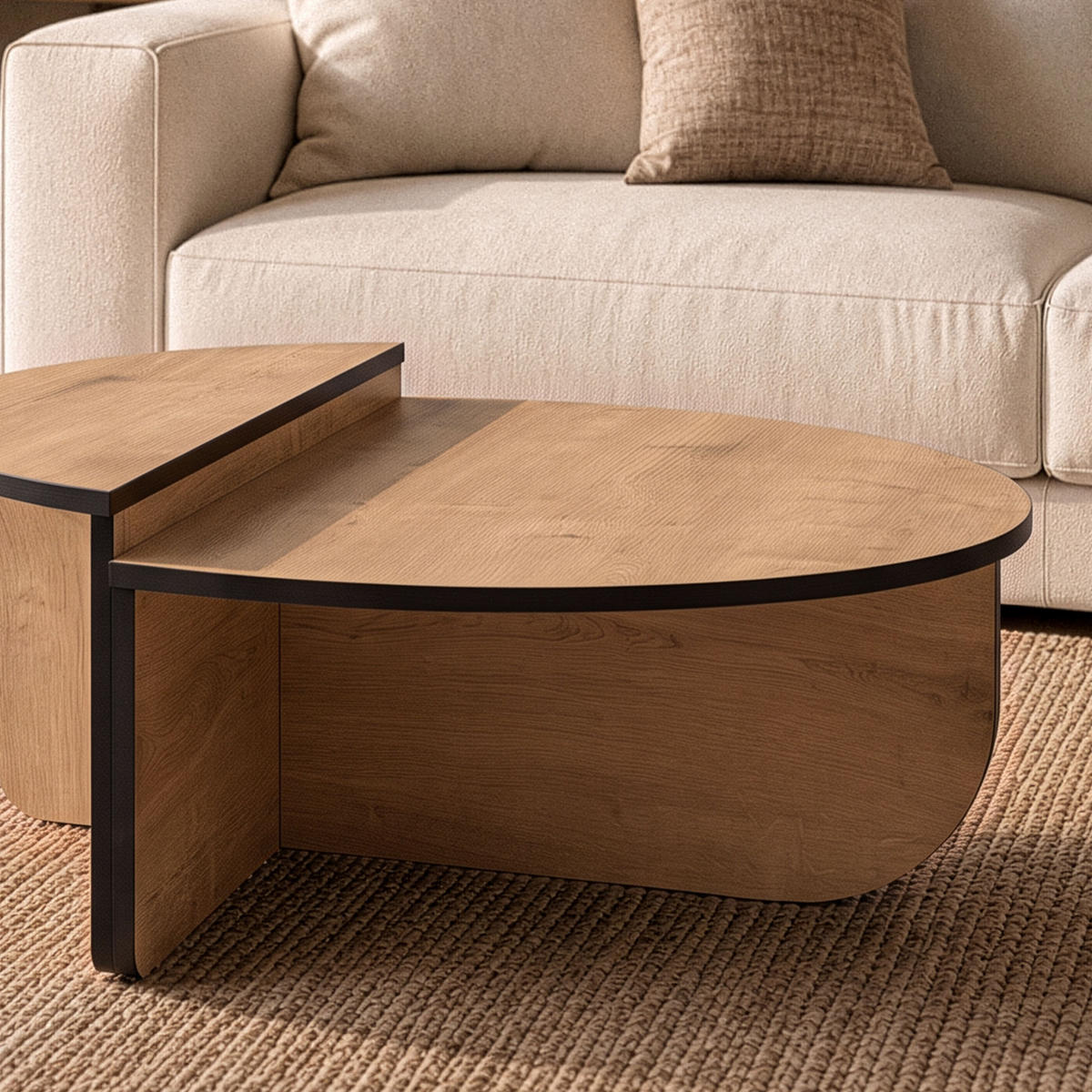 COUCHTISCH (2er-Set) orion 35/90/90 cm - Schwarz, Holzwerkstoff (9.5/90/35cm) - Calicosy