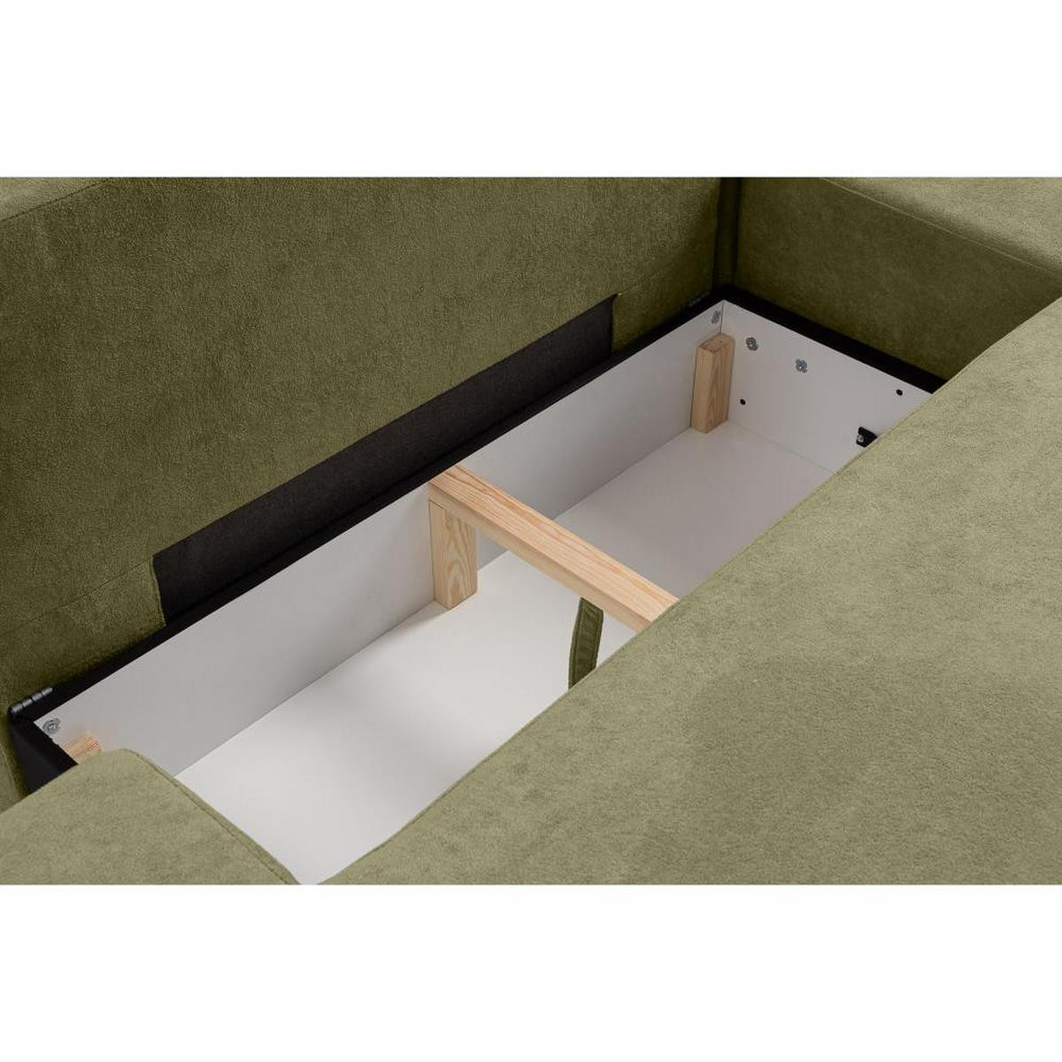ECKSCHLAFSOFA Gavi grün velours rechts - Grün, Textil (269/171cm) - Beautysofa