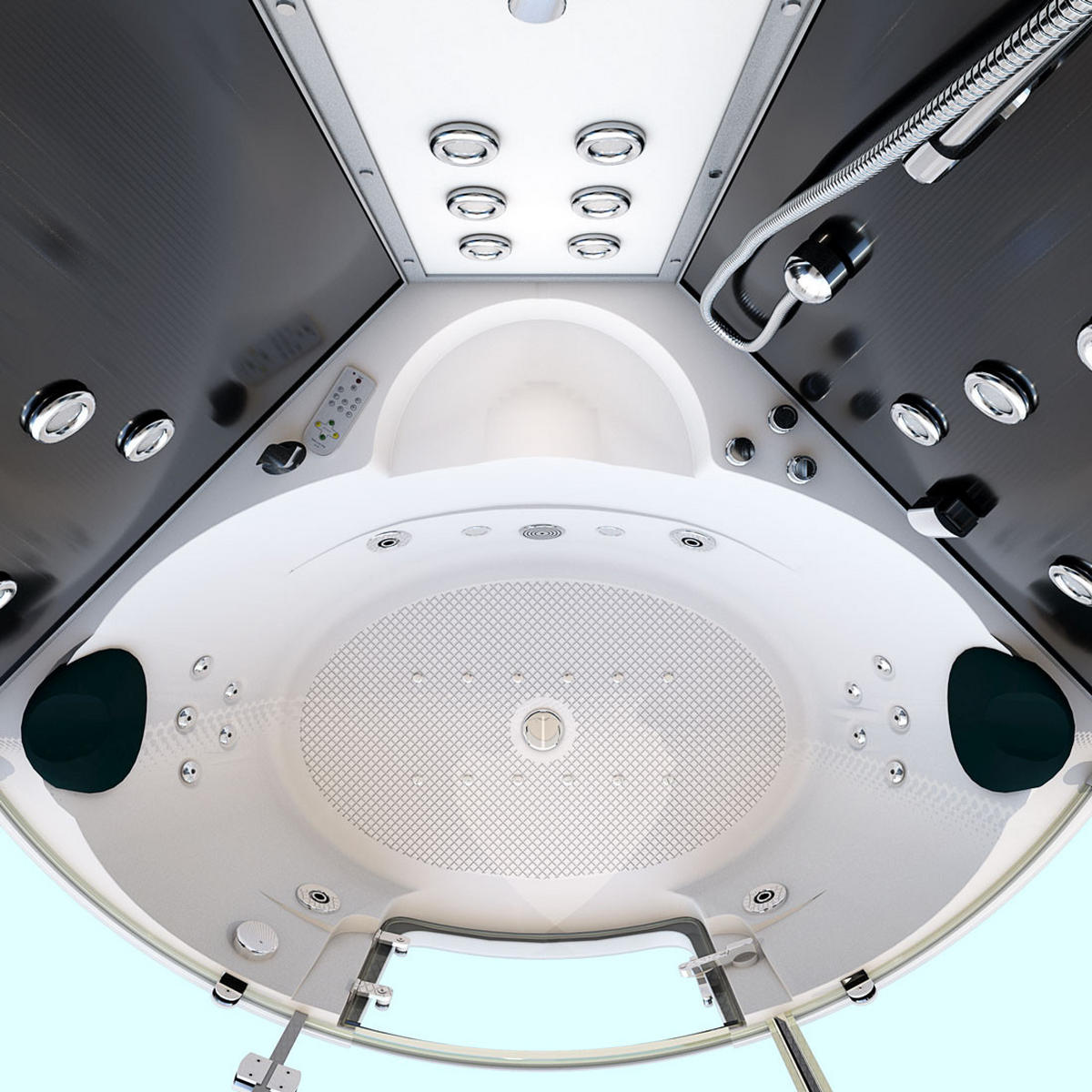 WHIRLPOOL Dampfdusche K70-SW-TH - Schwarz, Glas/Kunststoff (150/217/150cm) - AcquaVapore by Sandra Jentho