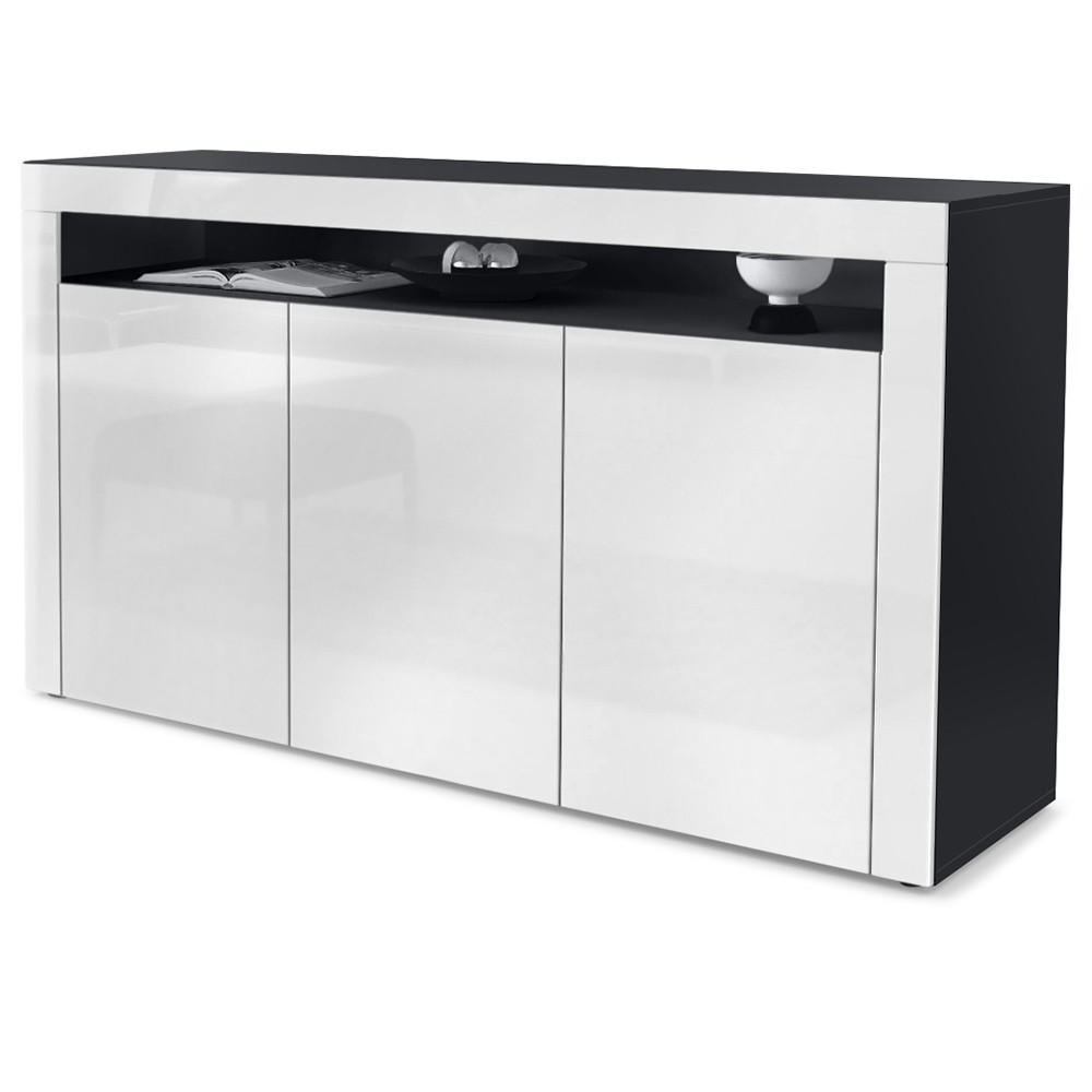 SIDEBOARD Valencia Weiß Hochglanz / Weiß Hochglanz - Weiß Hochglanz, Holzwerkstoff (155/92/40cm) - Vladon