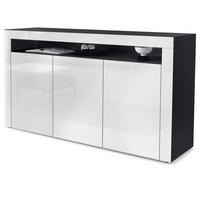 SIDEBOARD Valencia Weiß Hochglanz / Weiß Hochglanz - Weiß Hochglanz, Holzwerkstoff (155/92/40cm) - Vladon