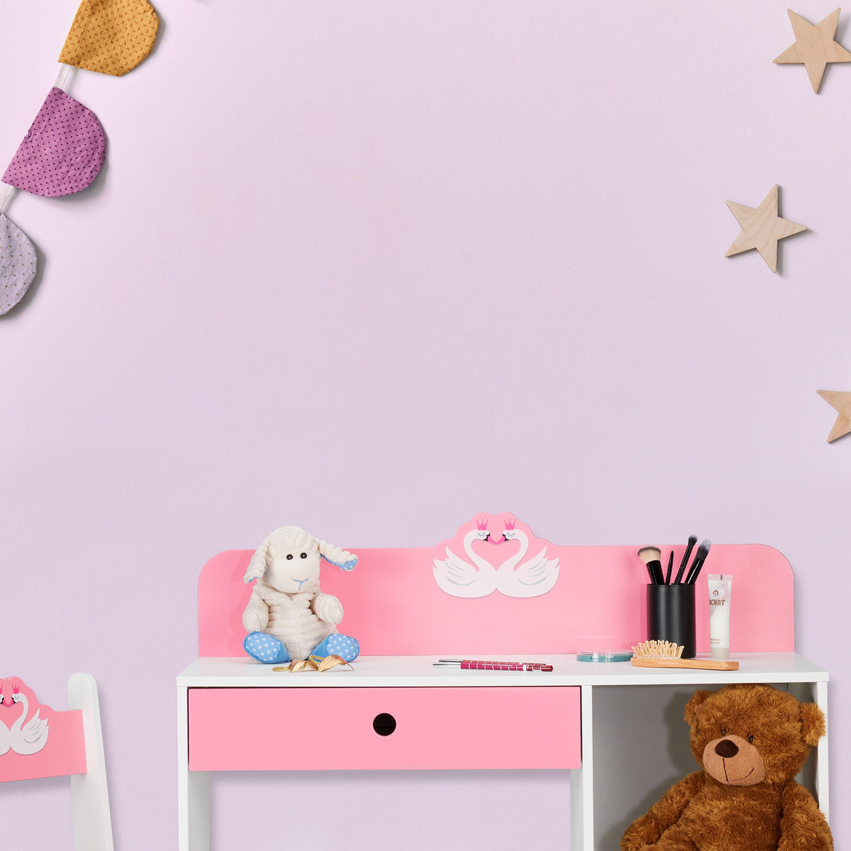 KINDERSCHREIBTISCH - Multicolor, Holzwerkstoff (80/79.5/40cm) - Relaxdays