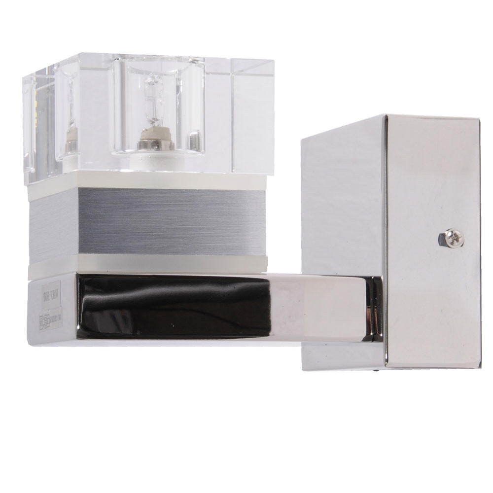 LED WANDLEUCHTE TANILA Chrom Silber - Silberfarben, Glas (16/17/10cm)