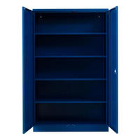 STAHLSCHRANK Bee mit 9 lackierten Fachböden 195x120x42 cm Korpusfarbe Enzianblau Frontfarbe Enzianblau - Blau, Metall (120/195/42cm)