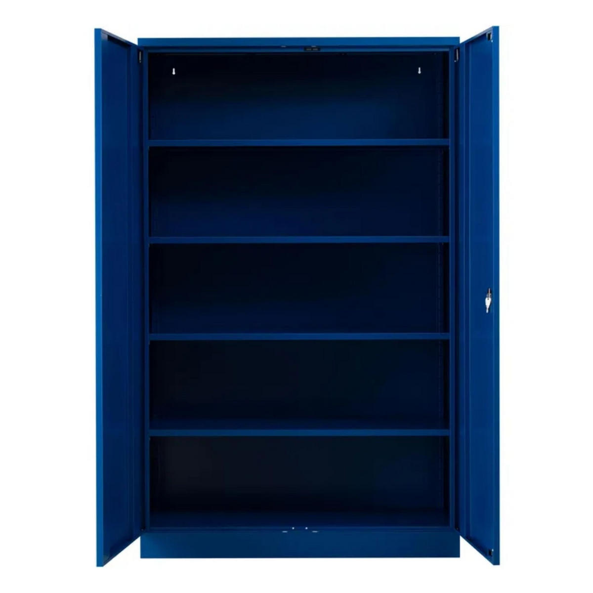 STAHLSCHRANK Bee mit 9 lackierten Fachböden 195x120x42 cm Korpusfarbe Enzianblau Frontfarbe Enzianblau - Blau, Metall (120/195/42cm)