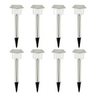 SOLARLEUCHTEN 8er-set zum einstecken ALESIA grau - Grau, Metall (13/13/39cm) - Lumisky