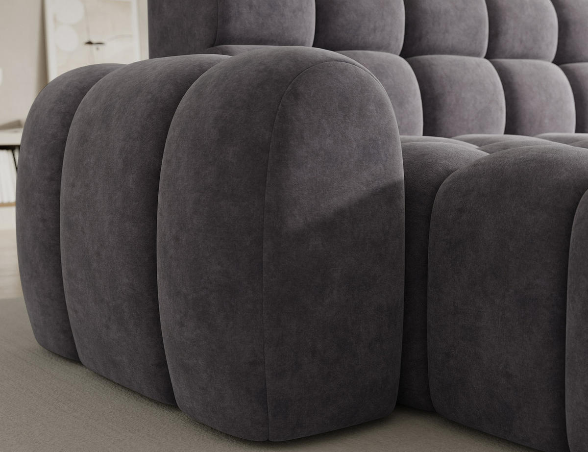 ECKSOFA Lorveno L - Grau (Aura 04) - Grau, Holzwerkstoff (283/165cm)