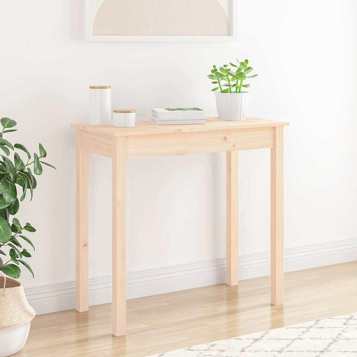 KONSOLENTISCH 80/40/75 Cm Massivholz Kiefer - Braun, Holz (80/40/75cm) - vidaXL
