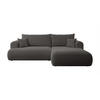 ECKSOFA Ovo Dunkelgrau Boucle - Dunkelgrau/Schwarz, Kunststoff/Textil (260/165cm) - Selsey