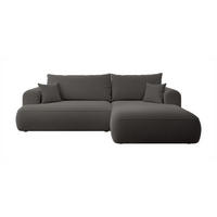 ECKSOFA Ovo Dunkelgrau Boucle - Dunkelgrau/Schwarz, Kunststoff/Textil (260/165cm) - Selsey