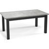 ESSTISCH Davidof rechteckig ausziehbar, Grauer Beton 120-160/80/76 cm - Hellgrau/Schwarz, Holz/Holzwerkstoff (120/67/76cm) - WFL GROUP