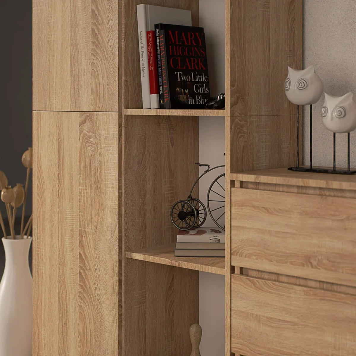 STOJANOVÁ POLIČKA Dub Sonoma 180/80/35 - Sonoma dub, kompozitní dřevo (80/180/35cm) - RAUMHIRSCH FURNITURE