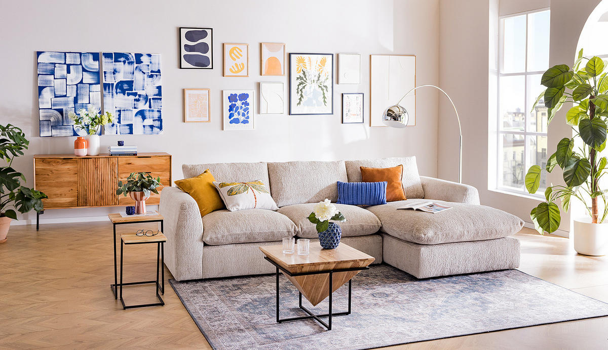 BEISTELLTISCH-SET - Akazie / Schwarz, 2-teilig - Schwarz/Akaziefarben, Holz (38/38/60cm) - home24