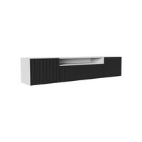 TV-SCHRANK Noe 200 cm, dreitürig, weiß, schwarz - Schwarz/Weiß, Kunststoff (200/40/41cm) - Margaret Hadas24