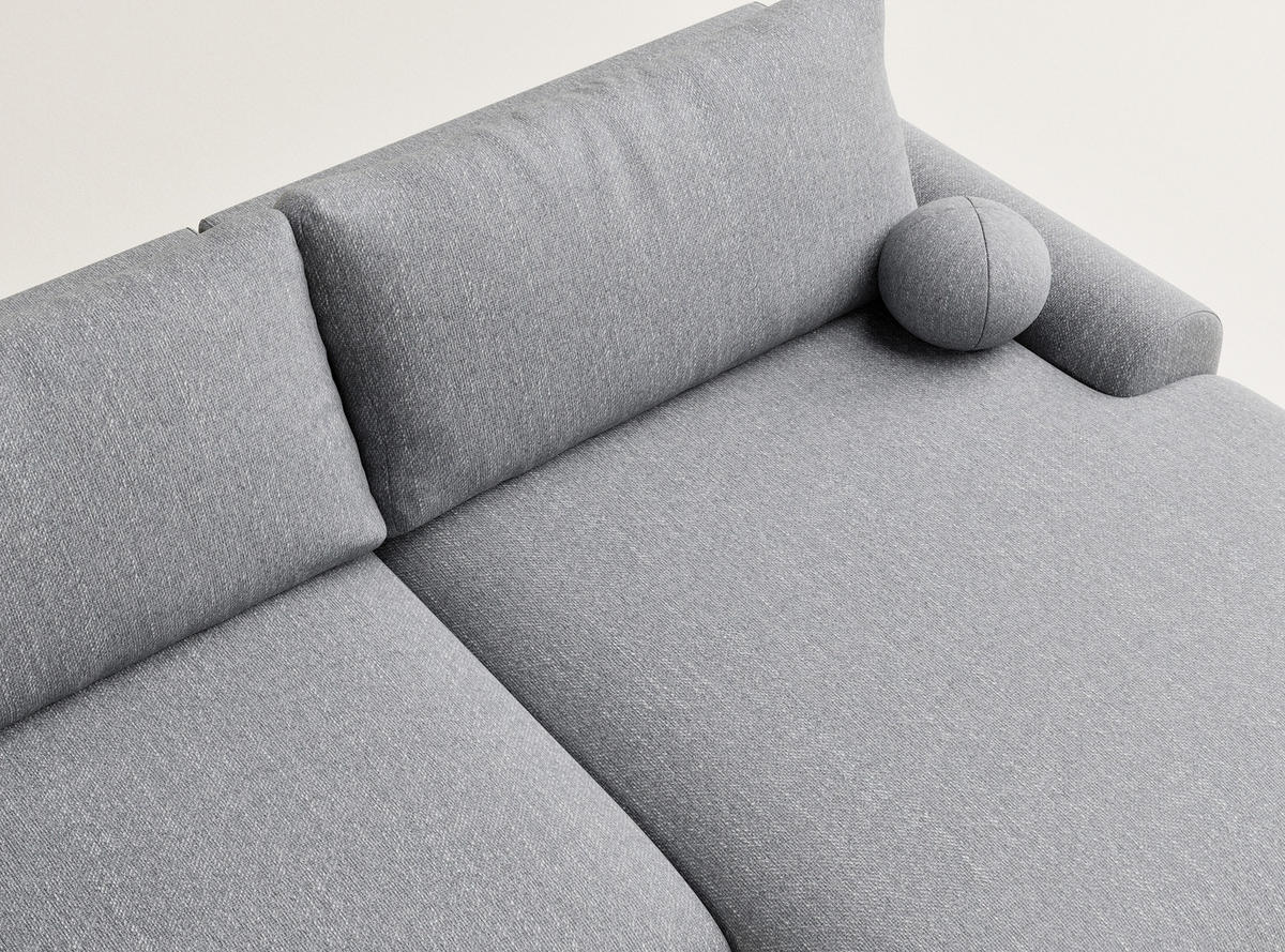 ECKSOFA MIT SCHLAFFUNKTION Tallin Grau Webstoff - Schwarz/Grau, Holz/Holzwerkstoff (240/145cm) - Maison de Reve