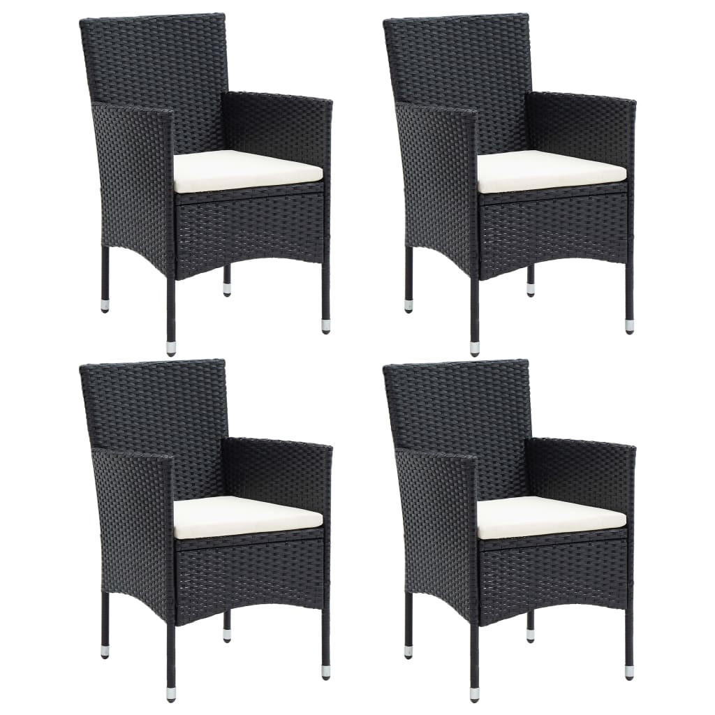 furnicato Garten-Essstühle Schwarz 53x84x58 cm