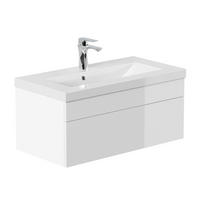 BADMÖBEL WANGEROOGE BIG S - Farbe: Weiß, Größe: S - Weiß, Holz/Keramik (33/41/80cm) - Home Deluxe