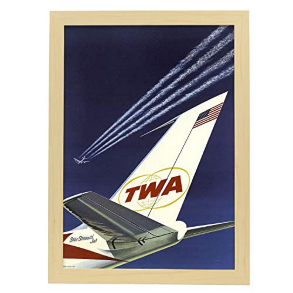POSTER Fluggesellschaft Twa A3 Rahmen Aus Hellem Holz - Beige, Papier (29.7/5/42cm) - Nacnic