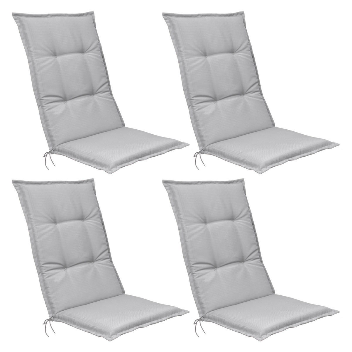 HOCHLEHNERAUFLAGE Base HL 120/50/6cm Hellgrau 4tlg - Hellgrau, Textil (50/6/120cm) - Beautissu 