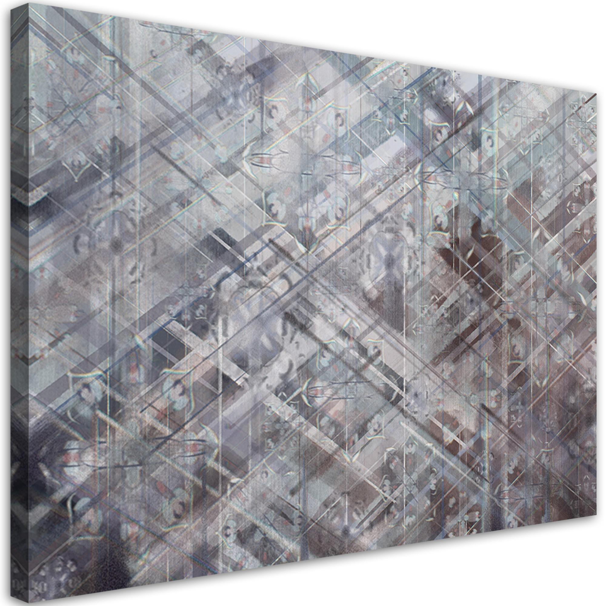 WANDBILD abstrakte geometrische formen - Grau, Textil (60/40cm) - Feeby