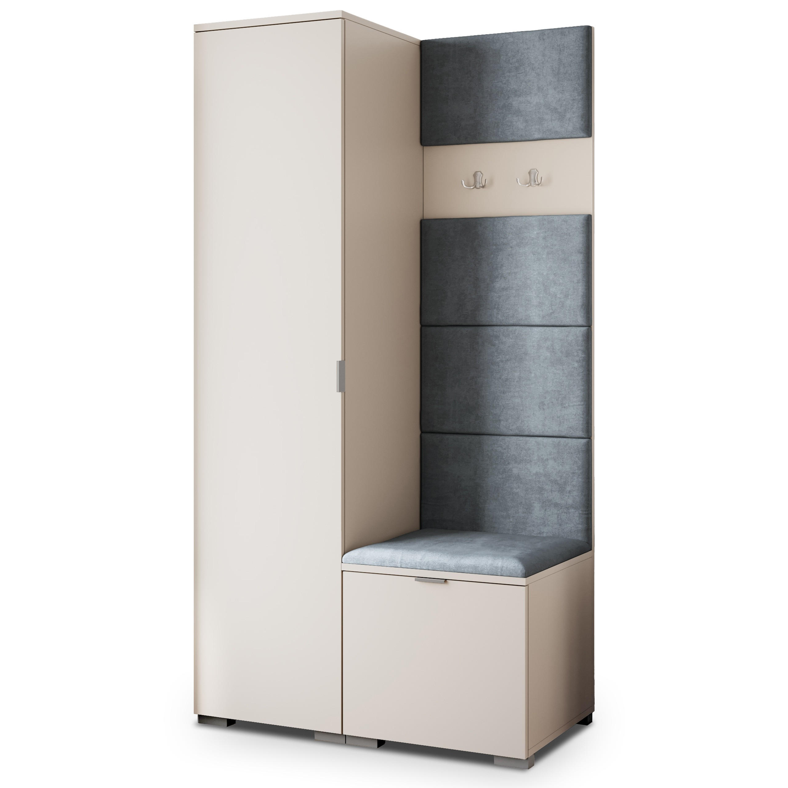 Masseno Garderobenschrank Kaschmir, Grau 95x181x51 cm
