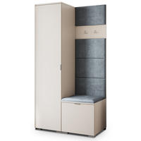 GARDEROBENSCHRANK LORI 95/181/51 cm Modern Garderobe-Set Kaschmir - Kaschmir/Grau, Holzwerkstoff (95/181/51cm) - MASSENO