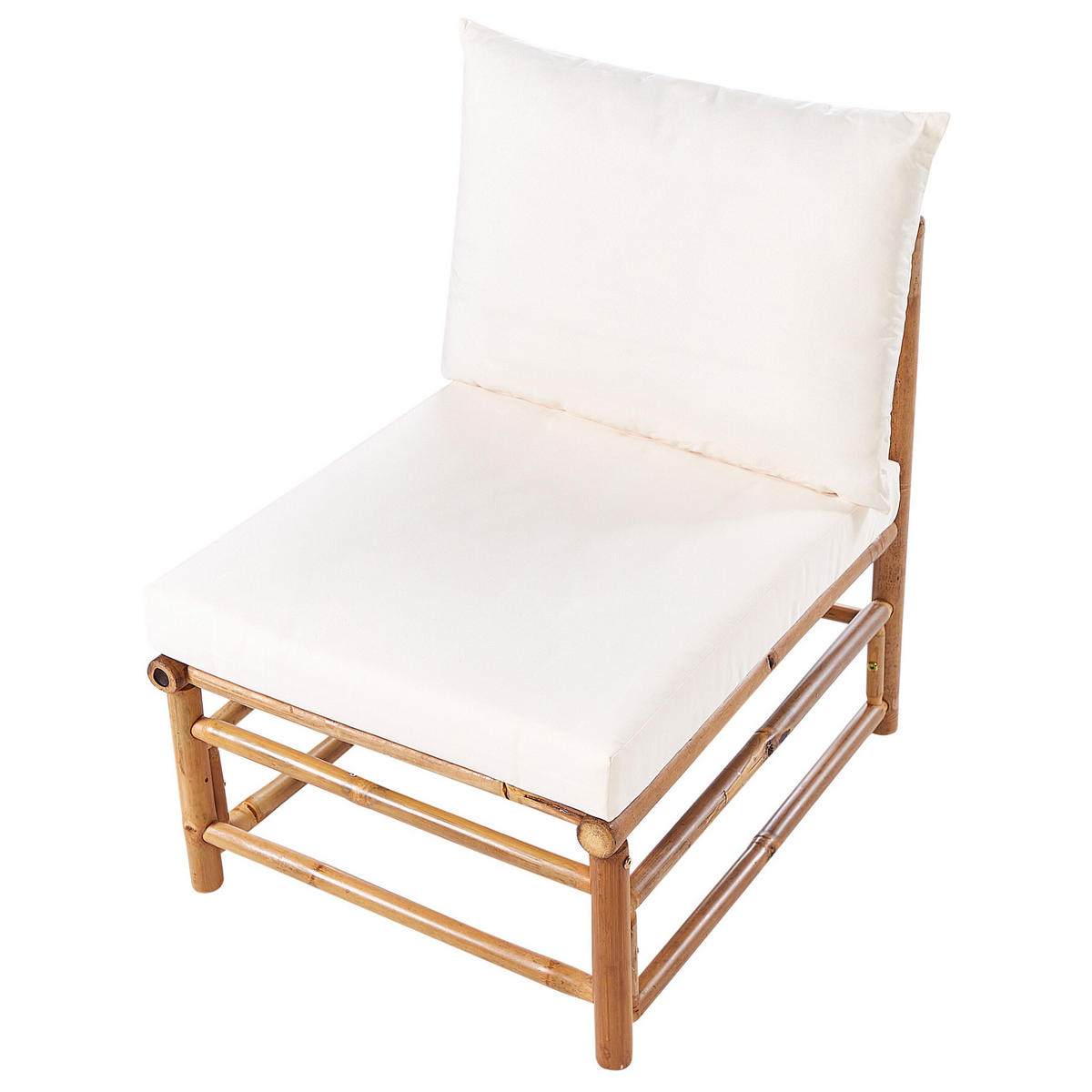GARTENSTUHL Holz Cremeweiß Cerreto - Hellbraun/Weiß, Holz (55/80/67cm) - Beliani