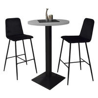 TRESENTISCH rund Eleanore 70 cm schwarz matt/kreidegrau matt lack - Hellgrau, Metall (70/70/106cm) - 58aufmkessel