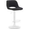 BARHOCKER JAKSON Schwarz Stoff Weiß - Schwarz, Textil/Metall (42/86/46cm) - DELUKE