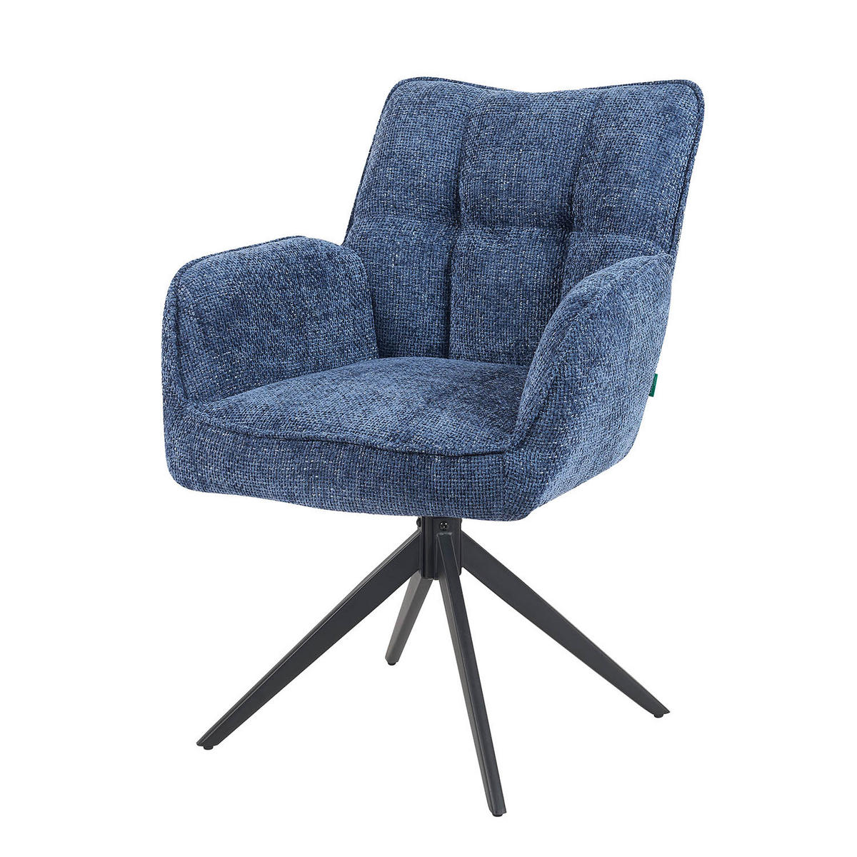 DREHSTUHL Mika-Enya - Blau/Schwarz, Textil/Metall (59/84/66cm) - DUBI Möbel