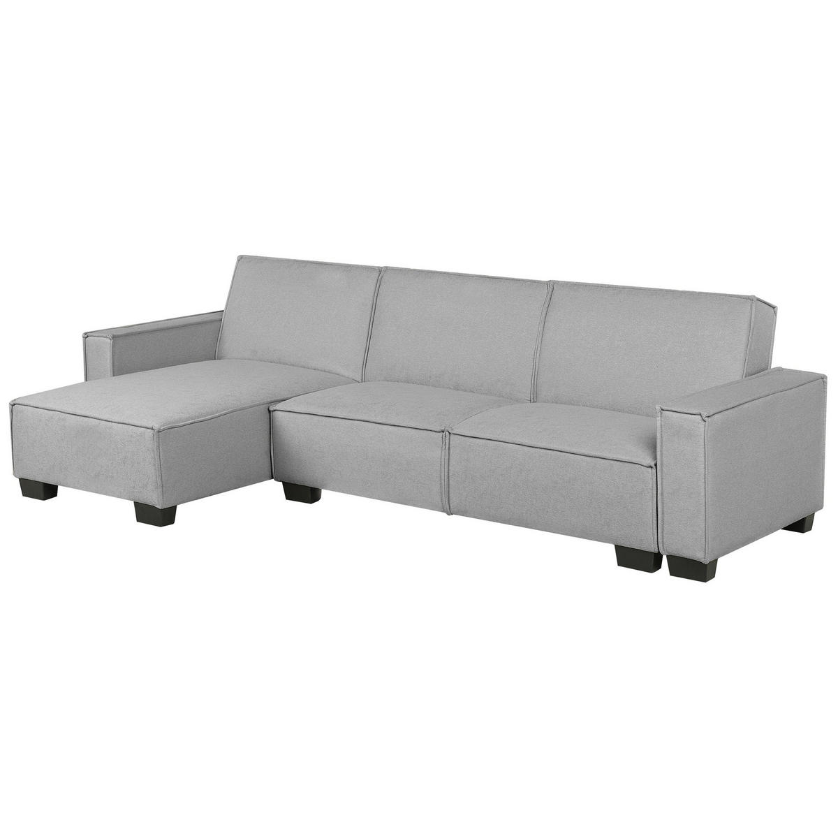 ECKSOFA Polsterbezug Hellgrau linksseitig Romedal - Hellgrau, Textil (290/173cm) - Beliani