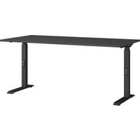 SCHREIBTISCH höheneinstellbar "Stuttgart" 68-91cm Graphit 160x80cm, C-Fuß - Schwarz, Holzwerkstoff/Metall (80/160/91cm) - KADIMA DESIGN