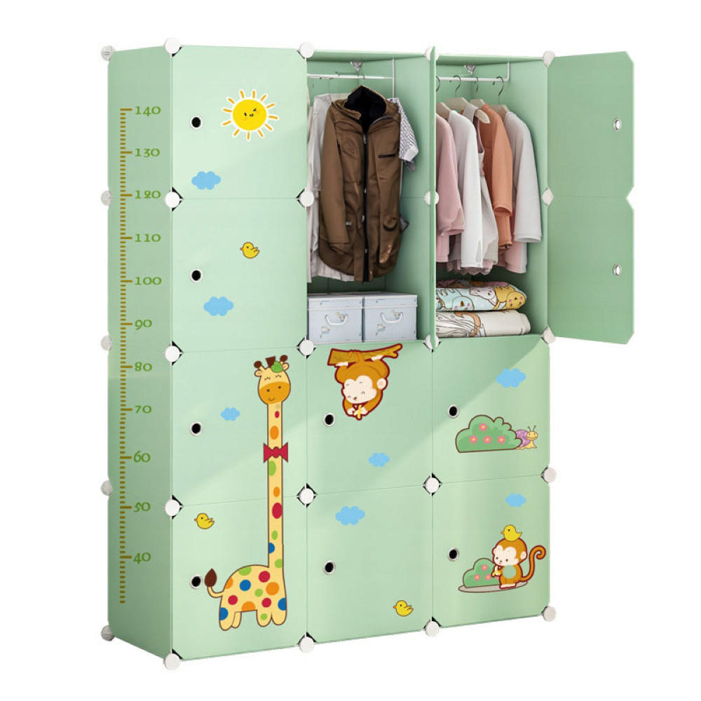 Rebiko Kinderkleiderschrank, Grün 47x147x111 cm