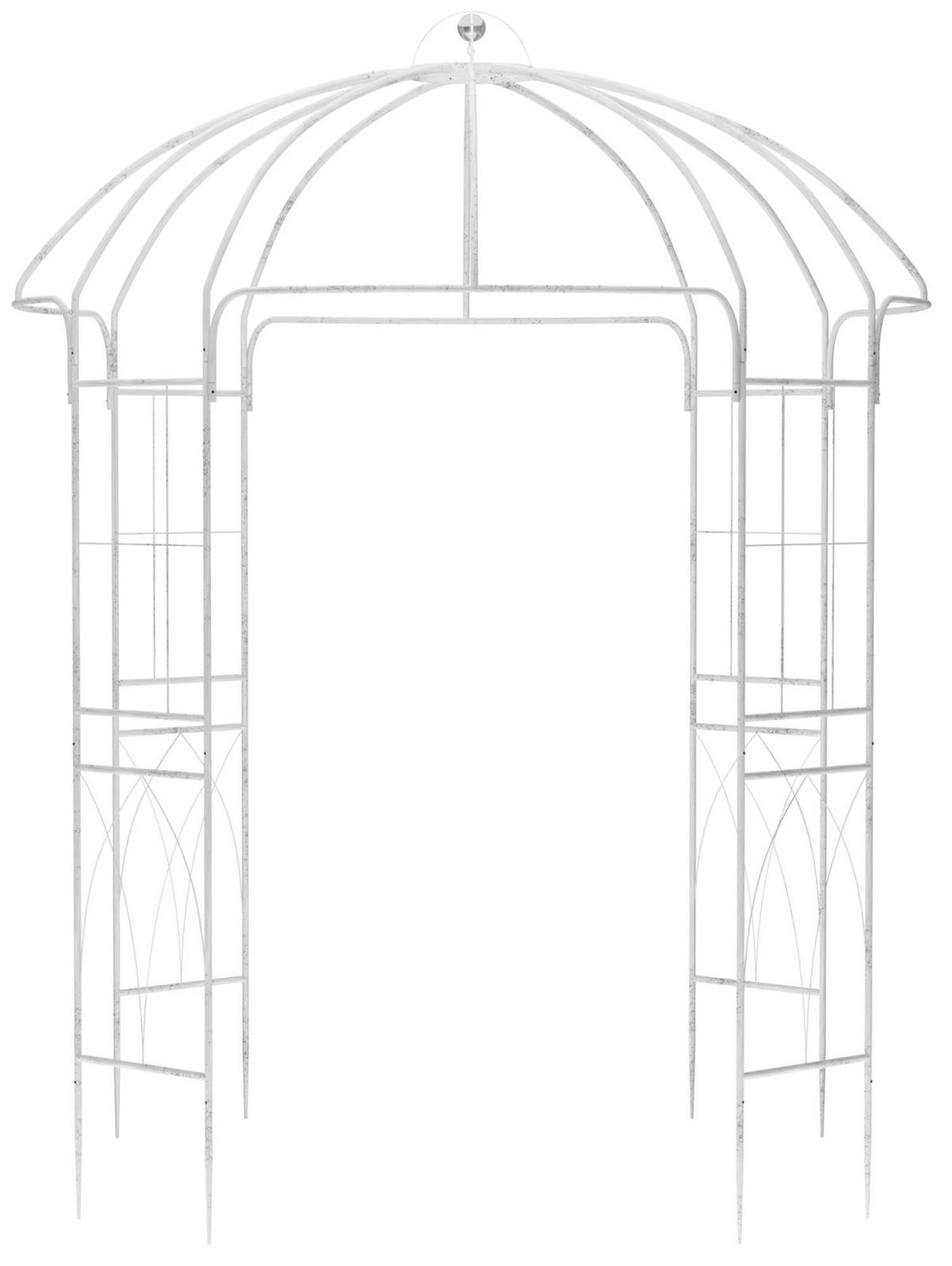 PAVILLON 200/200/270 cm Metall Antik Weiß - Weiß, Metall (200/270/200cm) - CLP