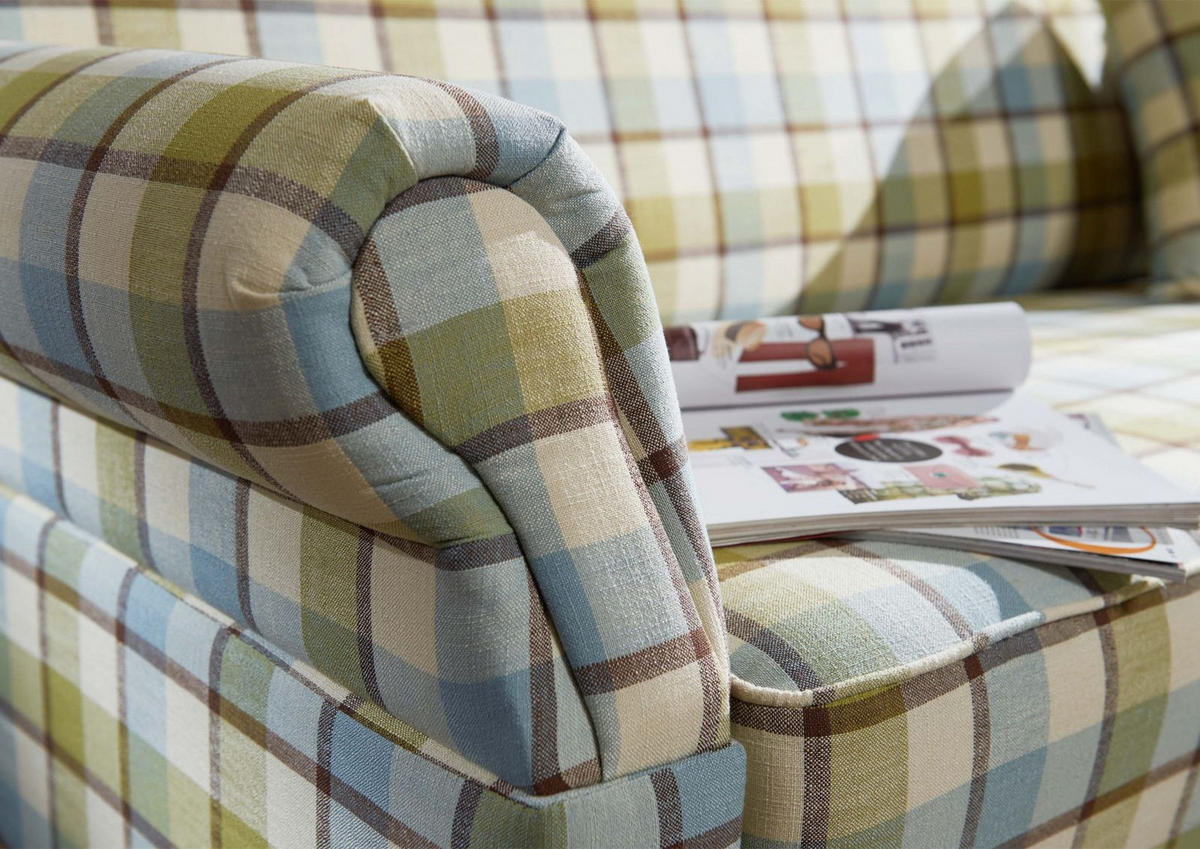 KÜCHENSOFA 188x78x97 hell kariert EDINBURGH - Multicolor/Grün, Kunststoff (188/97/78cm) - Massivmoebel24